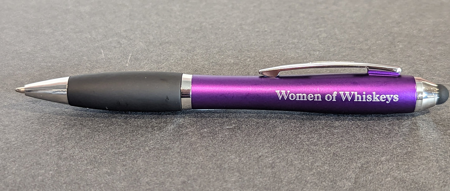Women of whiskeys Pen with Stylus and Rubber Grip